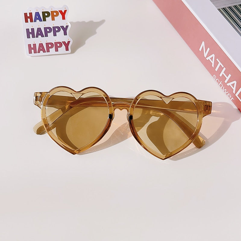 2023 New Kids Cartoon Heart Sunflower Fruit Rabbit Ears Sunglasses Girls Boy Children Outdoor Round Polarized UV400 Sun Glasses