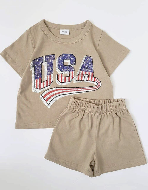 Load image into Gallery viewer, Baby Boys USA Print T-Shirt Romper Newborn Bebe Short Sleeve Sweatshirt Onesie Toddler Girls Romper 0-24M Jumpsuits 2023 Summer
