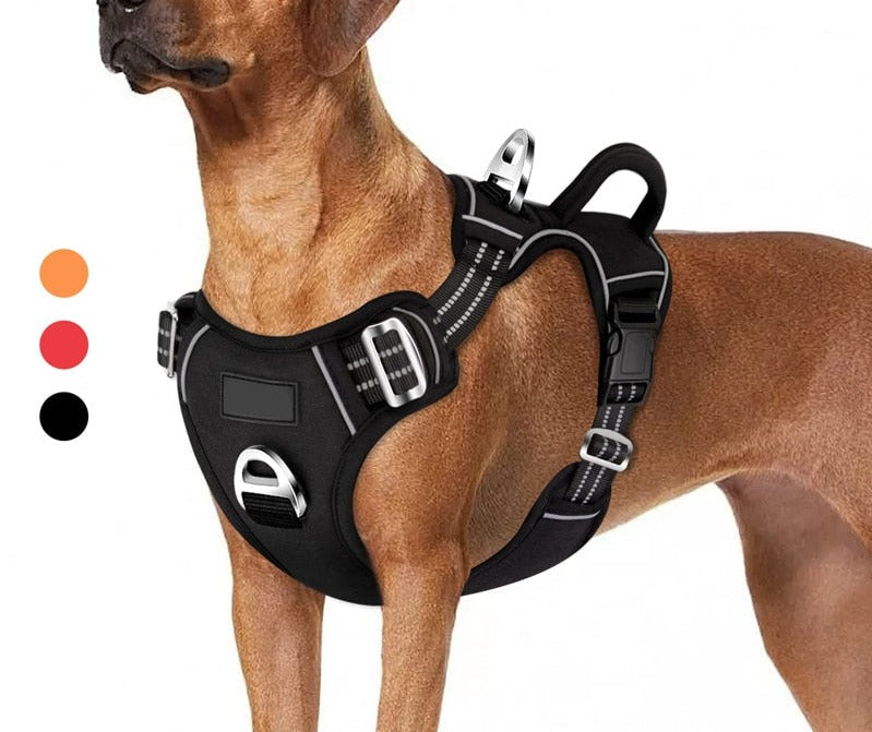 No Pull Dog Harness No Choke Easy Control Handle Reflective Pet Harness 2 Leash Clips Adjustable Soft Padded Dog Vest