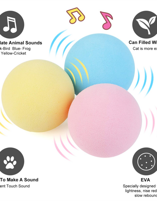 Load image into Gallery viewer, Smart Cat Toys Interactive Ball Smart Touch Bird Frog Cricket Sound Balls Pets Chewing Playing Toy Catnip Cat Training Supplies
