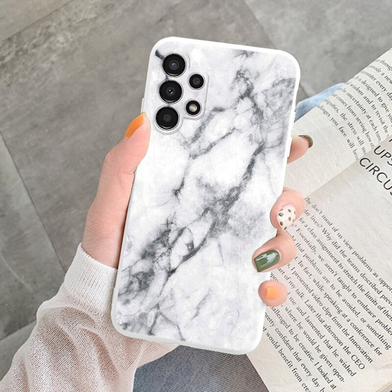 Marble Pattern Phone Case For Samsung Galaxy A13 5G A 13 4G Protective Cover Case Pink Silicone Soft Funda For Samsung A13 Coque