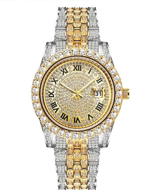 Load image into Gallery viewer, Diamond Men Women Watches Gold Watch Ladies Wrist Watch Luxury Rhinestone Unisex Bracelet Watches Female Clock Relogio Feminino
