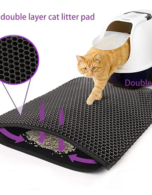 Load image into Gallery viewer, Waterproof Pet Cat Litter Mat Double Layer Pet Litter Box Mat Non-slip Sand Cat Pad Washable Bed Mat Clean Pad Products
