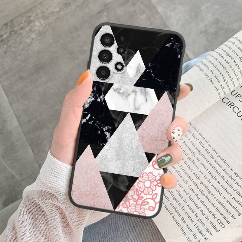 Marble Pattern Phone Case For Samsung Galaxy A13 5G A 13 4G Protective Cover Case Pink Silicone Soft Funda For Samsung A13 Coque