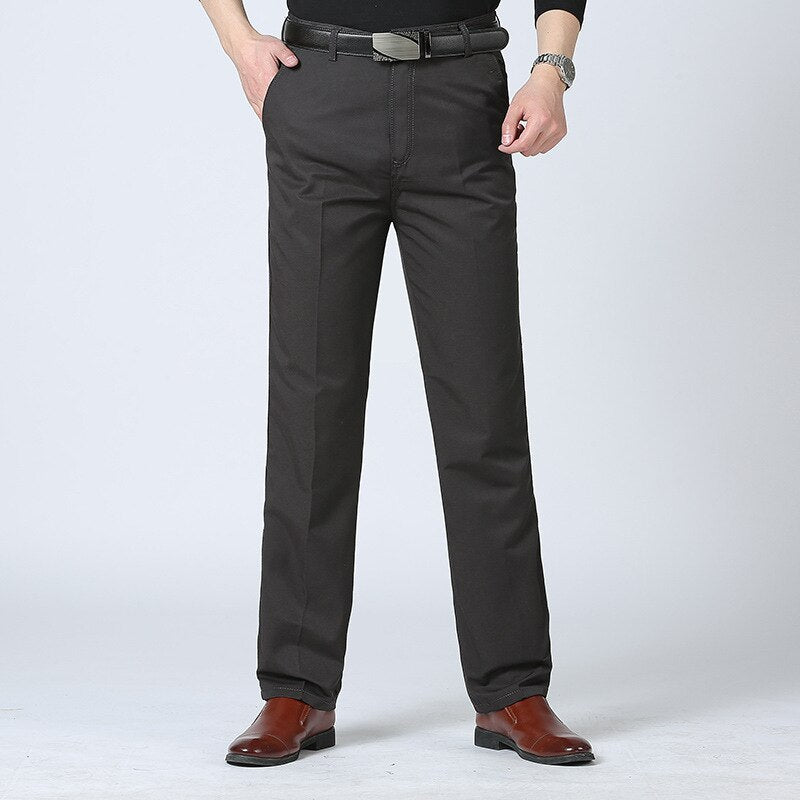 Men  Trouser Thin Middle-Aged And Elderly Casual Men Trousers High-Waist Straight-Leg Man Trousers Father