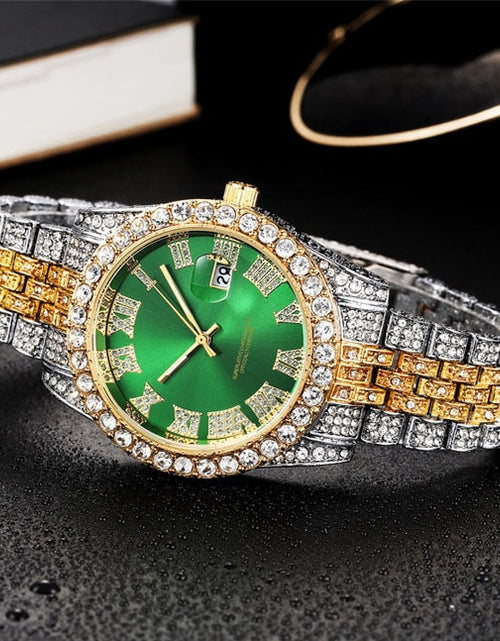 Load image into Gallery viewer, Diamond Men Women Watches Gold Watch Ladies Wrist Watch Luxury Rhinestone Unisex Bracelet Watches Female Clock Relogio Feminino
