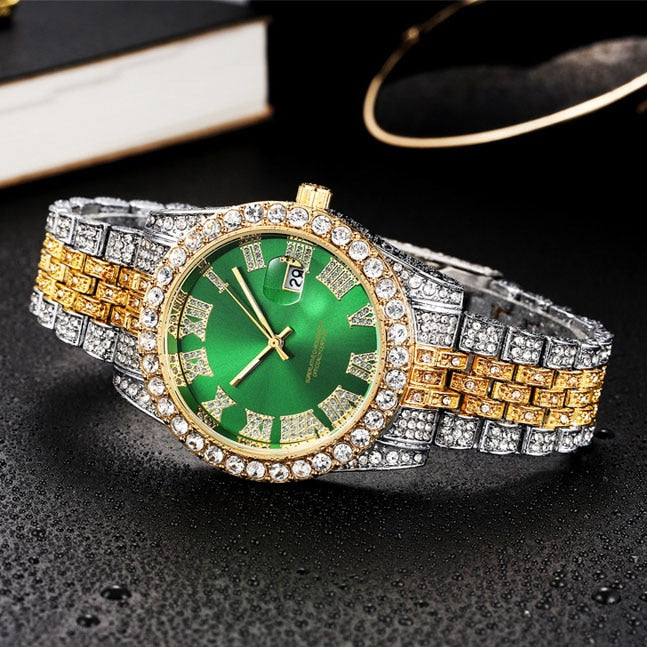 Diamond Men Women Watches Gold Watch Ladies Wrist Watch Luxury Rhinestone Unisex Bracelet Watches Female Clock Relogio Feminino