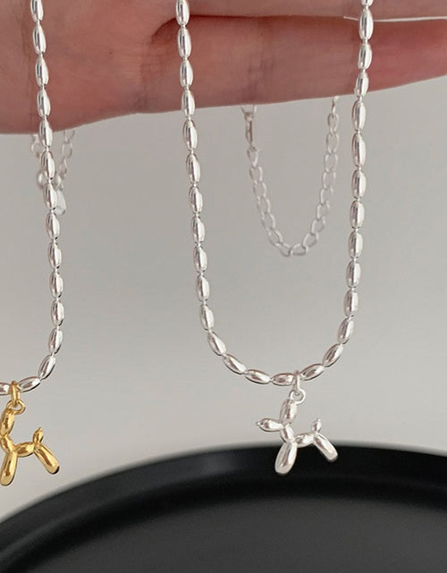 Load image into Gallery viewer, Silver Color Cute Animal Balloon Dog Necklace Creative Pendant Clavicle Chain Necklace Ladies Girl Gift Jewelry
