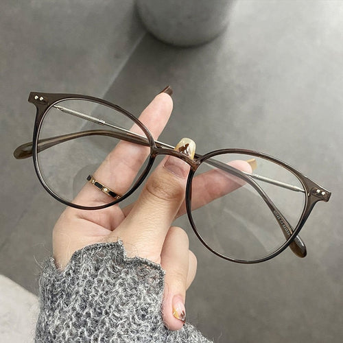 Load image into Gallery viewer, Ladies Round Finished Myopia Galsses Men Women Anti-blue Light Computer Eyewear New Fashion Special Lenses Optical Eyeglasses
