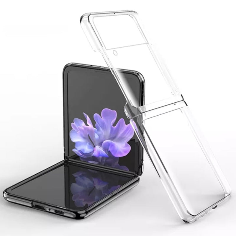 Case For Galaxy Z Flip 3 Flip 4 5G Transparent Hard PC Anti-knock Back Cover For Samsung Galaxy Z Flip3 Flip4 Case Bumper Shell