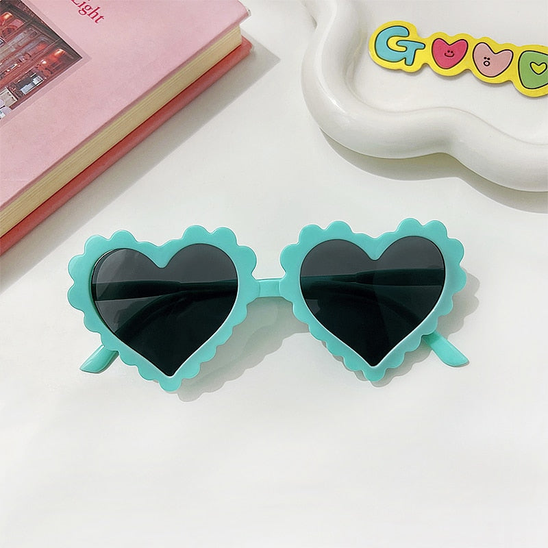 2023 New Kids Cartoon Heart Sunflower Fruit Rabbit Ears Sunglasses Girls Boy Children Outdoor Round Polarized UV400 Sun Glasses