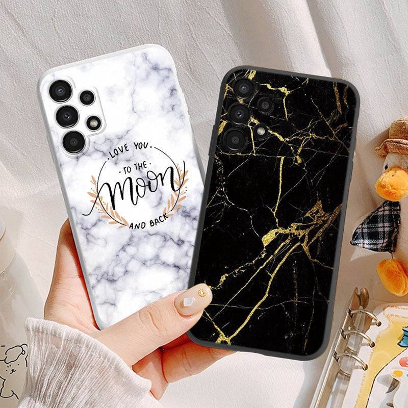 Marble Pattern Phone Case For Samsung Galaxy A13 5G A 13 4G Protective Cover Case Pink Silicone Soft Funda For Samsung A13 Coque