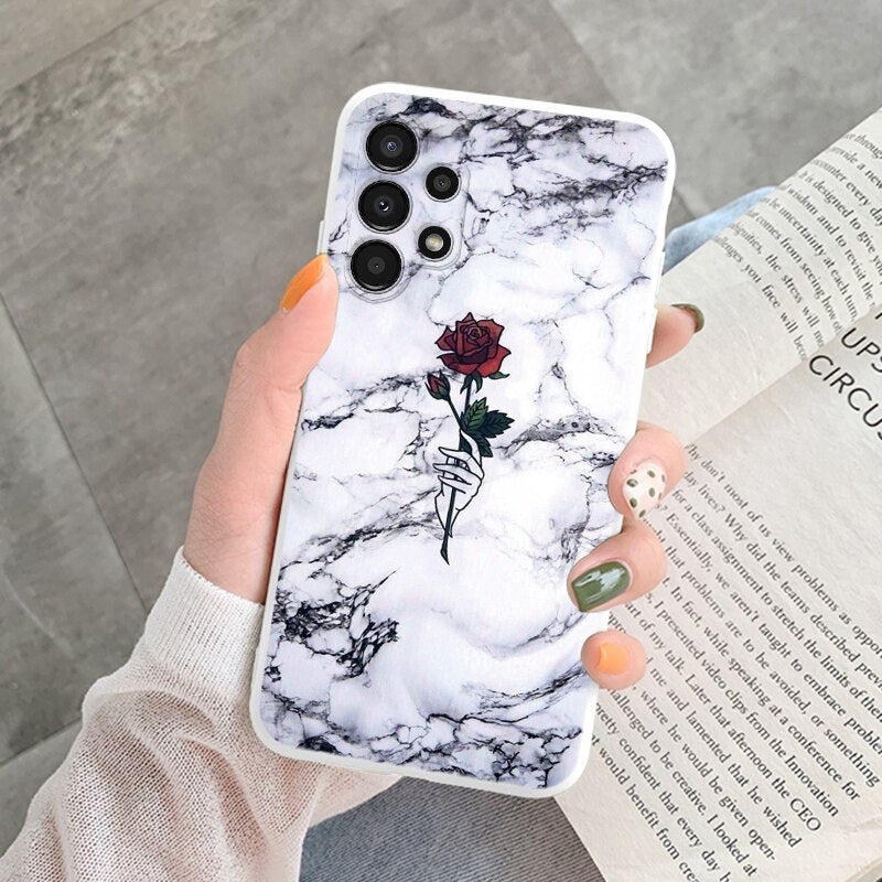 Marble Pattern Phone Case For Samsung Galaxy A13 5G A 13 4G Protective Cover Case Pink Silicone Soft Funda For Samsung A13 Coque