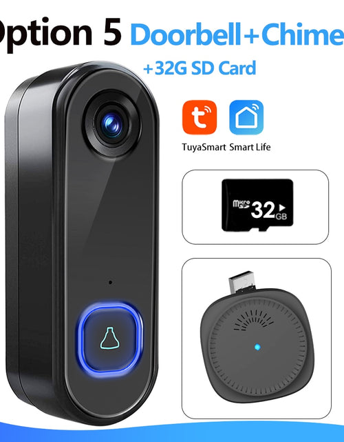 Load image into Gallery viewer, TUYA Video Doorbell WiFi  Wireless Outdoor Door Bell Camera AC DC Power 1080P Video Door Phone Waterproof IP65 Alexa Google Home
