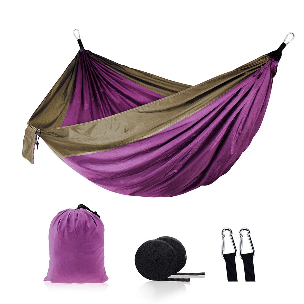 86x35inch Outdoor Single Camping Hammock High Quality Portable Lightweight Parachute Hammocks for Park Travel Adventure Patio