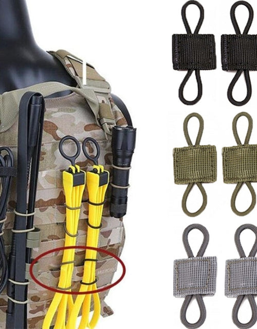 Load image into Gallery viewer, 5pcs Tactical Backpack Binding Buckles Elastic Tactical Binding Buckle Carabiner Clip Bags Clasp Cord Fix Gear Elastic Strap
