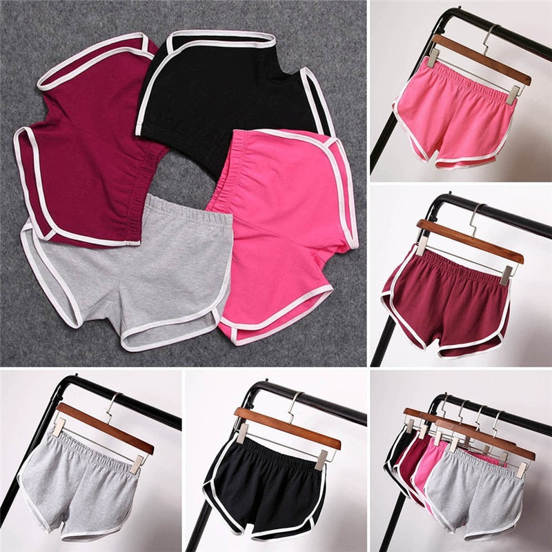 Women Sports Shorts Short Pants Gym Workout Stretch Waist Casual Waistband Running Jogging Short Size S-XXL