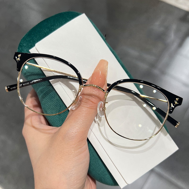 Women Fashion Design Myopia Glasses Unisex Luxury Round Short-sighted Eyeglasses Trendy Ladies Prescription Diopter Eyewear