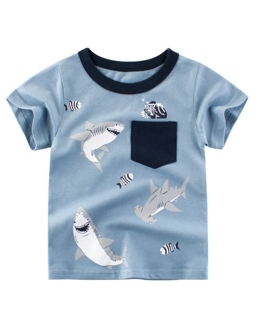 Load image into Gallery viewer, Baby Boy  Summer T-Shirts Kids Toddler Children Cartoon Animals Shark Dinosaur Print Cotton Tee Tops Clothes
