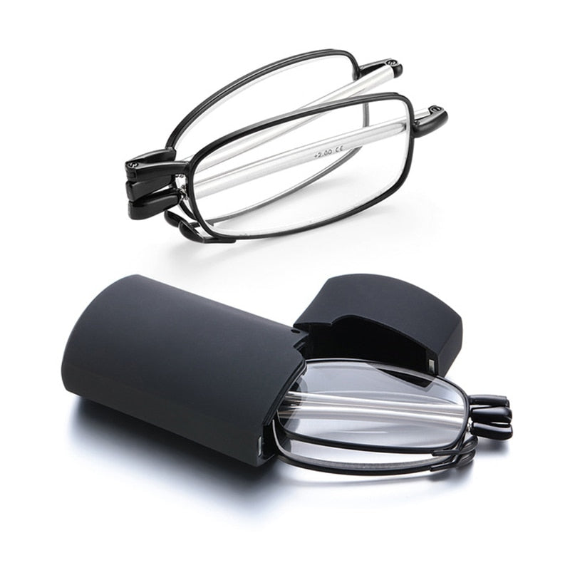 Portable Anti Blue Light Folding Reading Glasses With Case Men Women Telescopic Presbyopia Eyeglasses Elderly Glasses