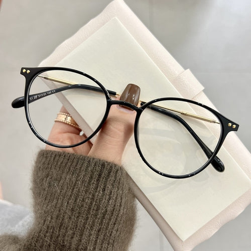 Load image into Gallery viewer, Ladies Round Finished Myopia Galsses Men Women Anti-blue Light Computer Eyewear New Fashion Special Lenses Optical Eyeglasses
