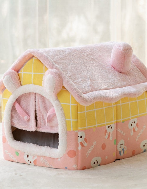 Load image into Gallery viewer, Soft Cat Bed Deep Sleep House Dog Cat Winter House Removable Cushion Enclosed Pet Tent For Kittens Puppy Cama Gato Supplies
