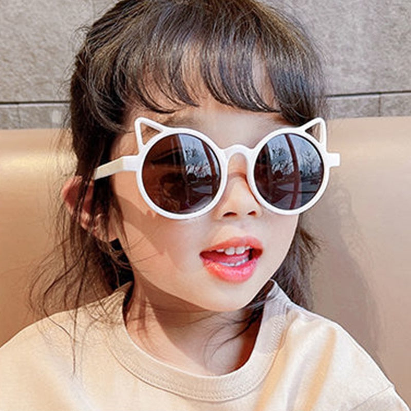 Girls Boys Cute Animal Cartoon Ears Sunglasses Outdoor Sun Protection Children Lovely Vintage Sunglasses Protection Classic Kids