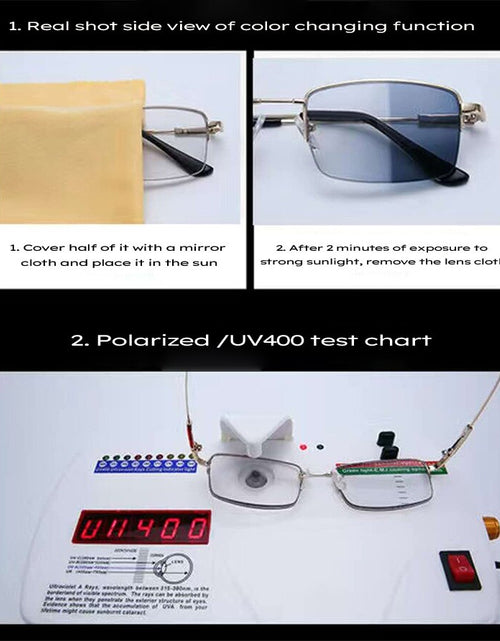 Load image into Gallery viewer, New Titanium Photochromeic Multifocal Reading Glasses Men Anti Blue Light  Progressive Multifocus Reading Glasses Women
