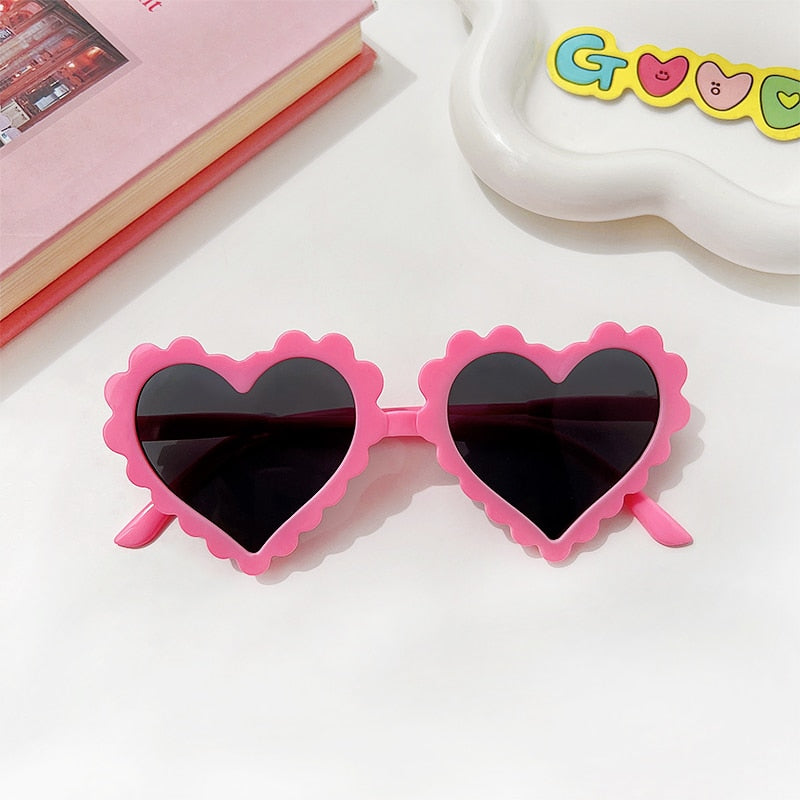 2023 New Kids Cartoon Heart Sunflower Fruit Rabbit Ears Sunglasses Girls Boy Children Outdoor Round Polarized UV400 Sun Glasses