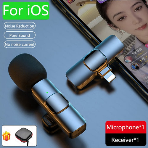 Load image into Gallery viewer, Wireless Lavalier Microphone Noise Reduction Auto-Pairing for iPhone iPad Android PC for Recording YouTube Live Vlog Interview
