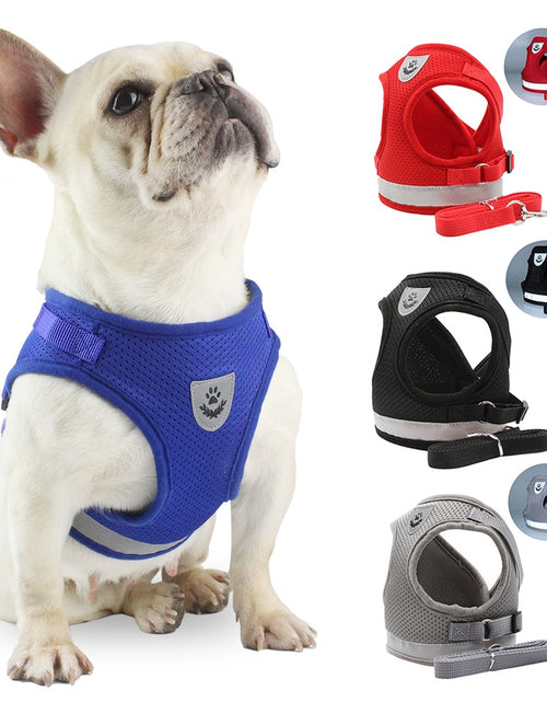 Load image into Gallery viewer, Adjustable Dog Harness Reflective Cat Vest Walking Leash for Puppy Cat Dogs Collar Polyester Mesh Harness for Small Medium Dogs
