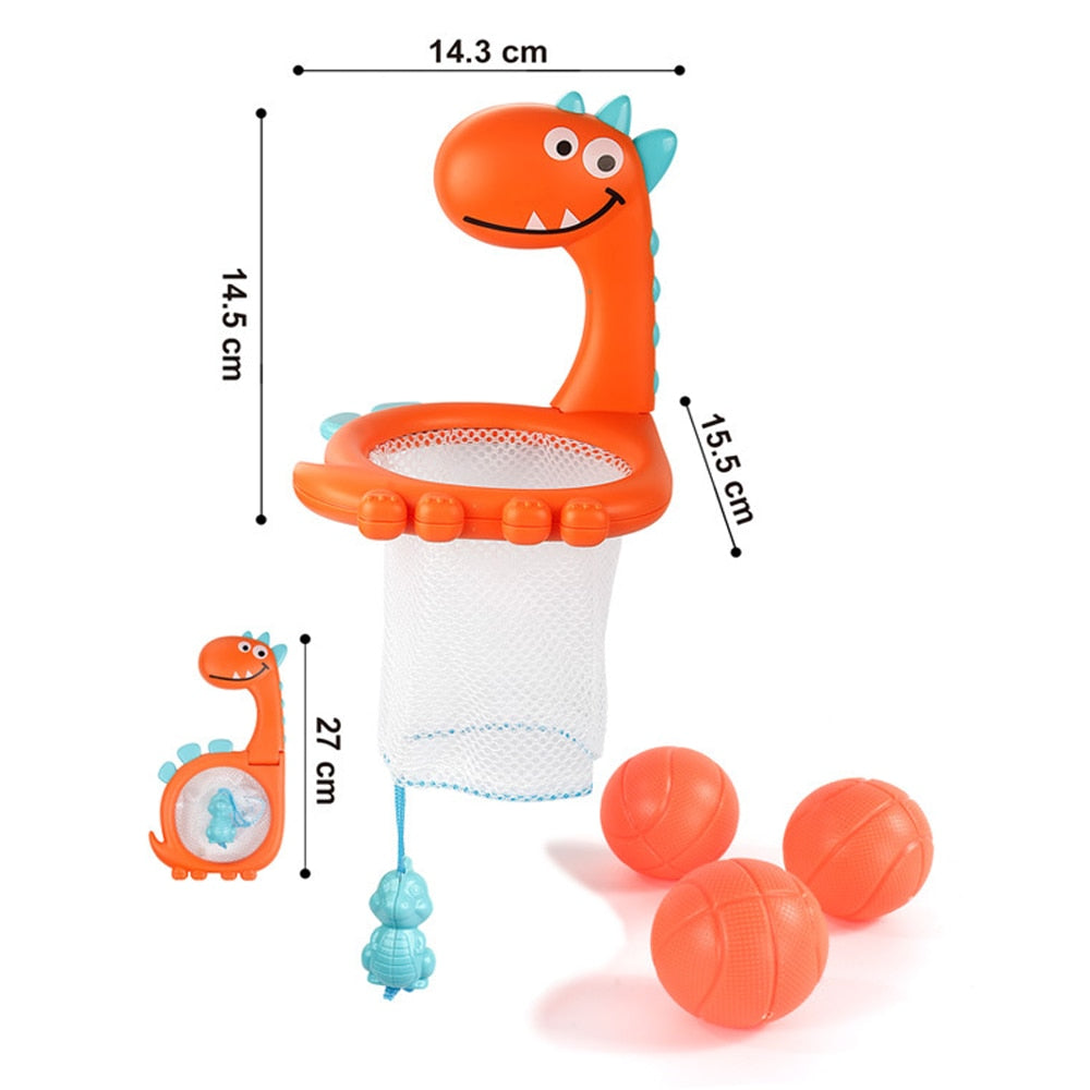 Baby Bath Toy Toddler Boy Water Toys Bathroom Bathtub Shooting Basketball Hoop with 3 Balls Kids Outdoor Play Set Cute Whale