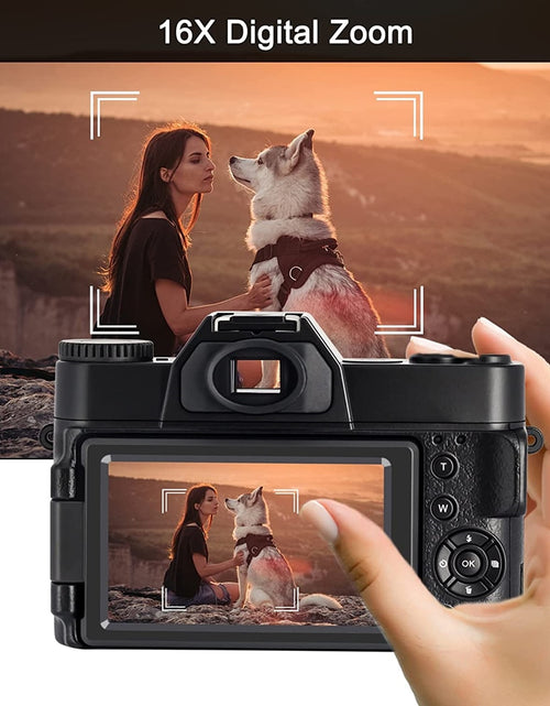 Load image into Gallery viewer, 48MP Digital Camera 4K UHD Vlogging Camcorder 3.0&quot; 180° Flip Screen Selfie Digital Webcam For YouTube Wide Angle Macro Lens
