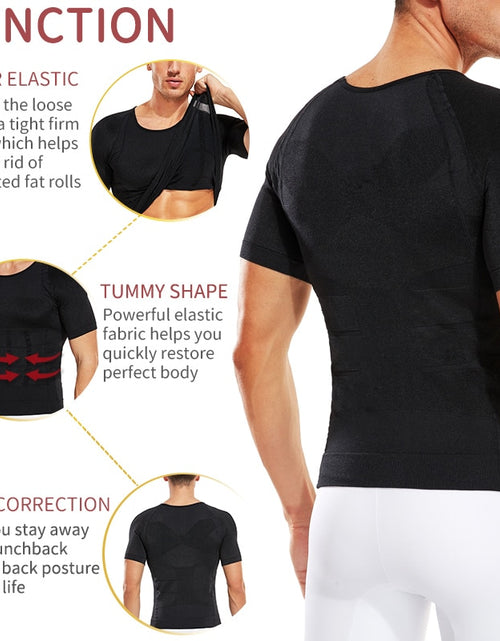 Load image into Gallery viewer, Men Slimming Body Shaper Compression Shirt Gynecomastia Slim Shapewear Belly Shapers Tummy Reducing Tops Waist Trainer Shapewear
