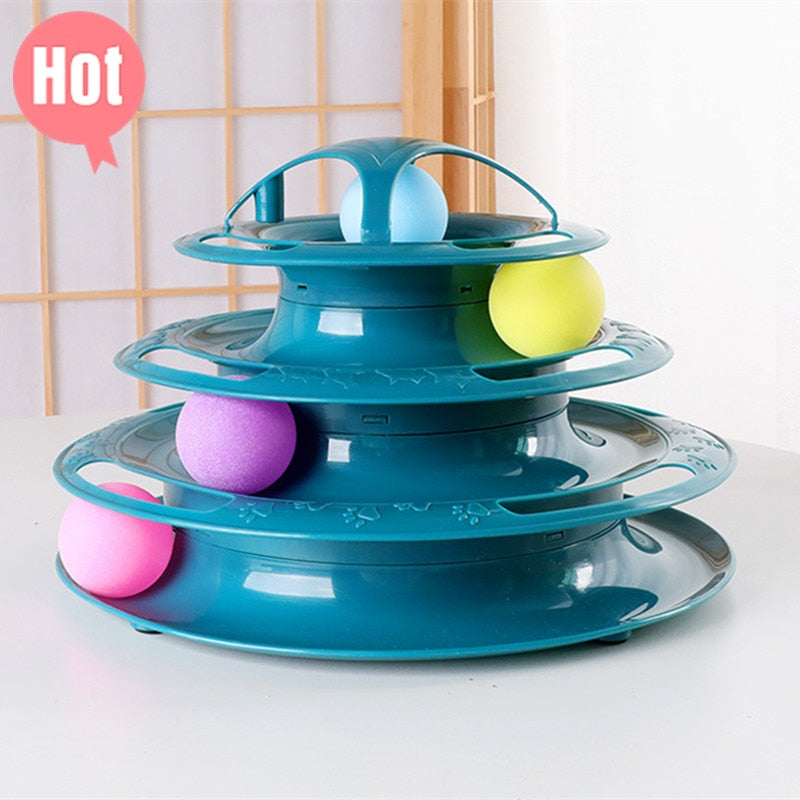 3/4 Levels Cat Toy Tower Tracks Interactive Pet Toy Training Amusement Toys for Cats Kitten Cat Tunnel Cat Accessories Pet Items