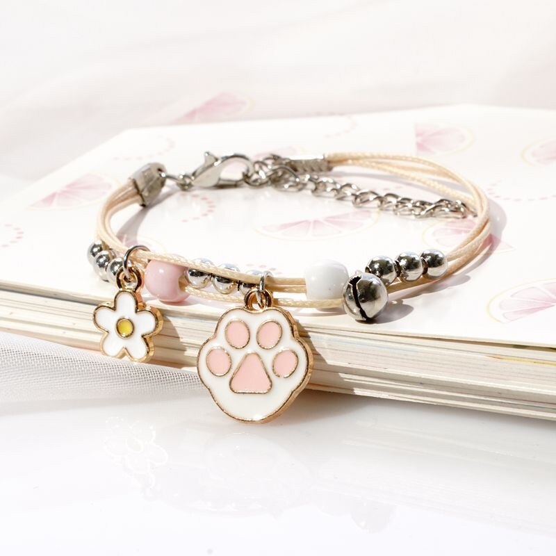 13 Colors Sweet Rabbit Paw Flower Strawberry Bracelets For Women Girl Lightweight Wristband Adjustable Multilayer Jewelry Gifts