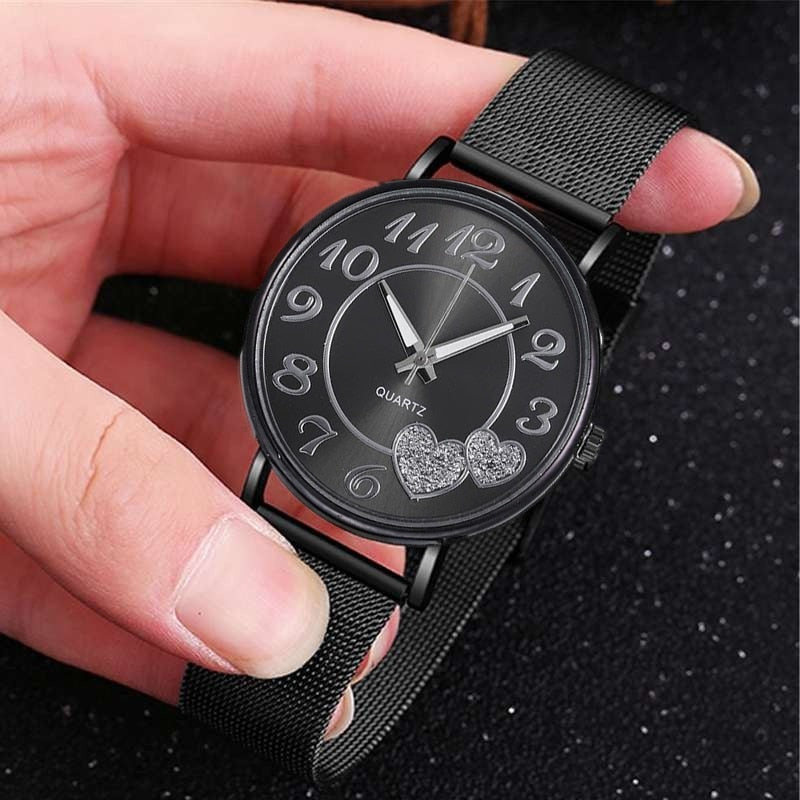 Rose Gold Love Watch Female Simple Temperament Student Waterproof Female High-level Female Watch Luxury Watch Women