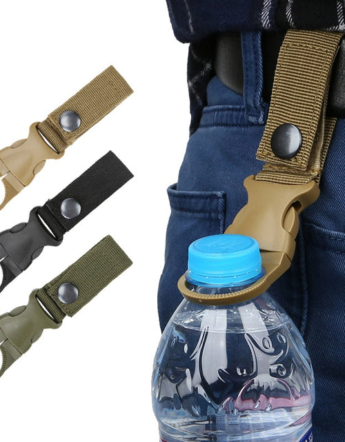 Load image into Gallery viewer, Molle Webbing Backpack Buckle Carabiners Attach Quickdraw Water Bottle Hanger Holder Outdoor Camping Hiking Climbing Accessories
