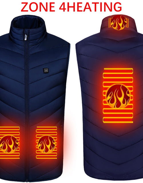 Load image into Gallery viewer, Heating jacket, USB smart switch 2-11 zone heating vest, electric heating hunting vest, men&#39;s and women&#39;s heating padded jacket
