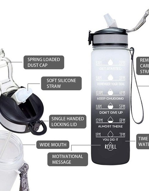 Load image into Gallery viewer, 1 L Water Bottle  with Time Scale Gym Outdoor Sports
