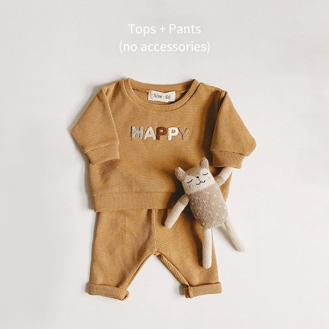 Baby Clothes Set 2023 Spring Toddler Baby Boy Girl Casual Tops + Loose Trousers 2pcs Newborn Baby Boy Clothing Outfits