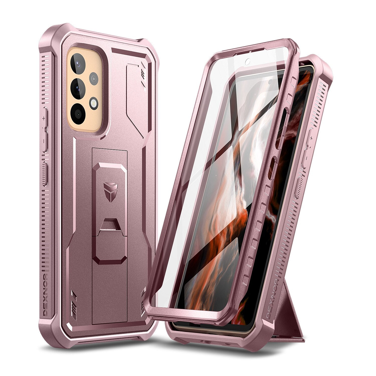 360Full Body Bumper Military Grade Armor Shockproof Hard case with bracket For Samsung Galaxy A53 with Built in Screen Protector