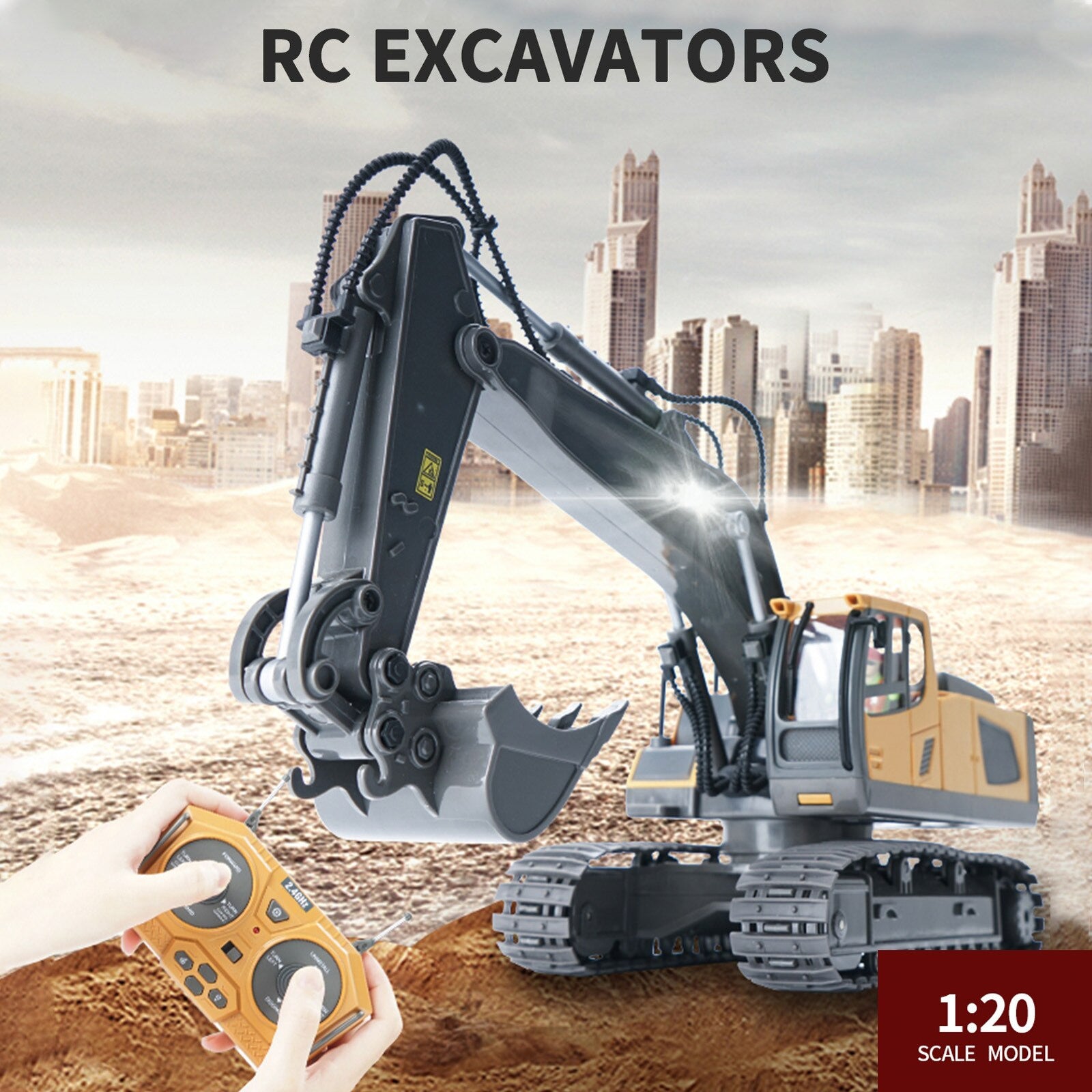 RC Excavator 2.4G Cars Trucks Engineering Vehicle 1:20 RC Crawler Truck Bulldozer Toys for Boys RC Car Dump Truck Children Gifts