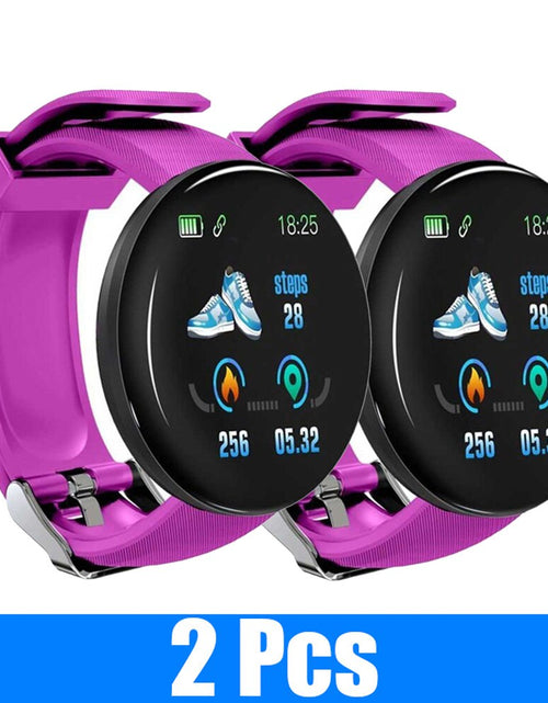 Load image into Gallery viewer, 2Pcs D18 Smart Watch Men and women digital Watch Bluetooth Sports fitness tracker pedometer D18S smart watch for Android iOS
