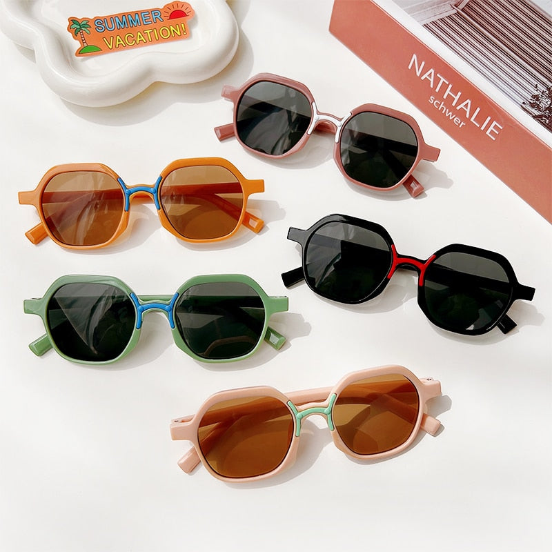 Children Cute Vintage Frosted Rectangle UV400 Sunglasses Outdoor Girls Boys Sweet Sunglasses Protection Classic Kids Sunglasses