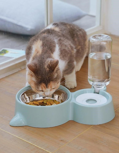 Load image into Gallery viewer, New 2-in-1 Cat Bowl Water Dispenser Automatic Water Storage Pet Dog Cat Food Bowl Food Container with Waterer Pet Waterer Feeder
