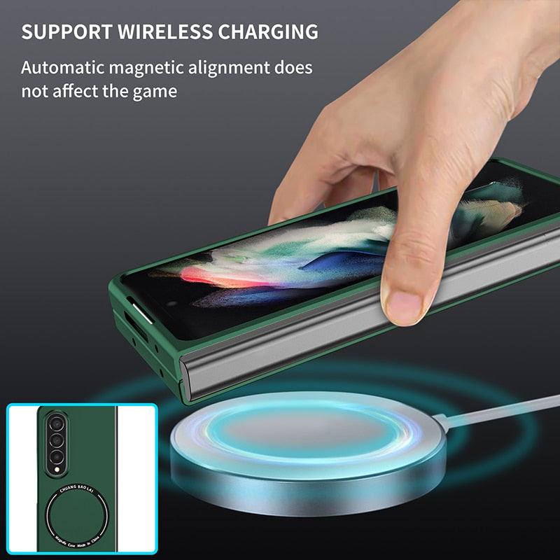 Magnetic Wireless Charging Case for Samsung Galaxy Z Fold 3 4 Magsafe Cover Cases Shockproof and Anti fingerprints