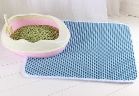 Load image into Gallery viewer, Waterproof Pet Cat Litter Mat Double Layer Pet Litter Box Mat Non-slip Sand Cat Pad Washable Bed Mat Clean Pad Products
