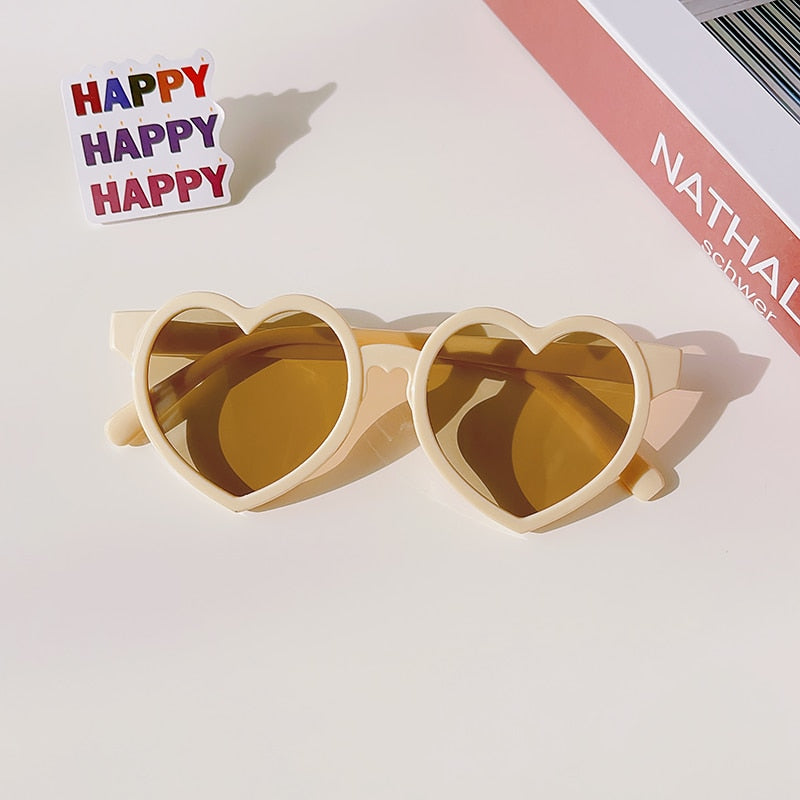 2023 New Kids Cartoon Heart Sunflower Fruit Rabbit Ears Sunglasses Girls Boy Children Outdoor Round Polarized UV400 Sun Glasses