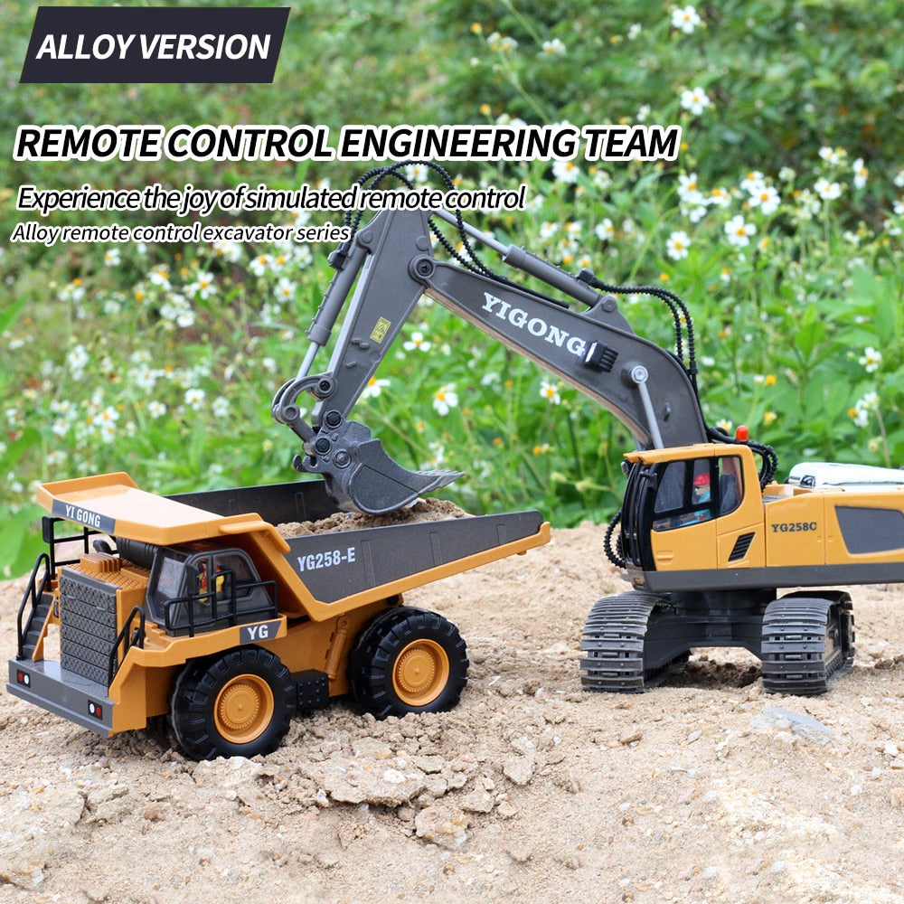 RC Excavator 2.4G Cars Trucks Engineering Vehicle 1:20 RC Crawler Truck Bulldozer Toys for Boys RC Car Dump Truck Children Gifts